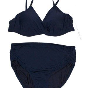 NWT Calvin Klein Underwire Bikini Top and High Waist Bottom Set Swimsuit XL